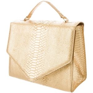 Emily Cho Metallic Embossed Leather Handbag